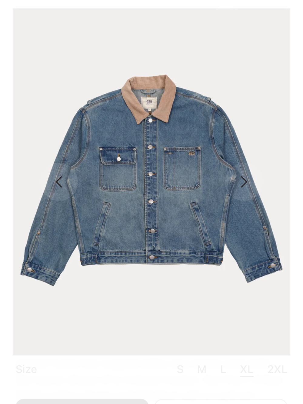 925 Originals Aces Denim Jacket, size M